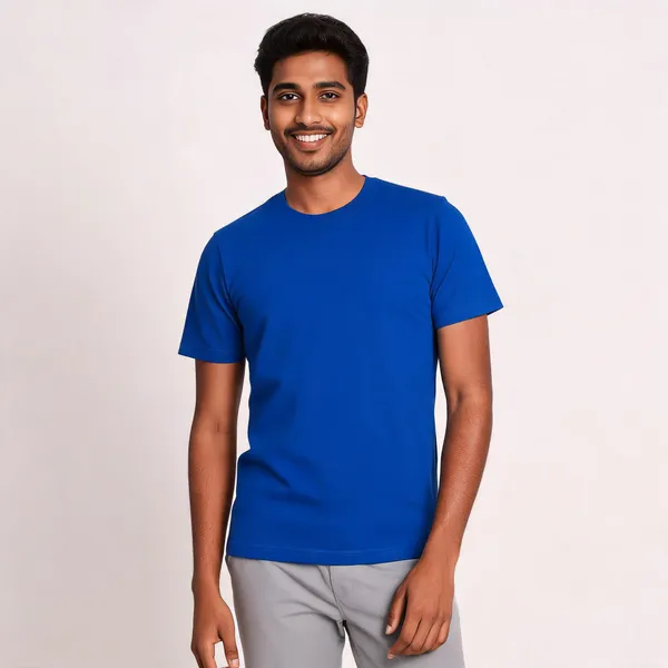 Blue_Cotton_Biowash_T-Shirt_For_Men