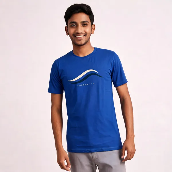 Blue_Cotton_Biowash_T-Shirt_For_Men