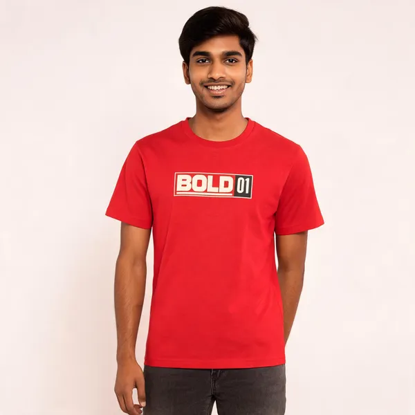 Red_Cotton_Biowash_T-Shirt_For_Men