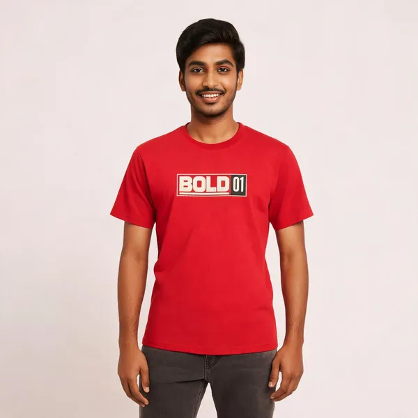 Red_Cotton_Biowash_T-Shirt_For_Men