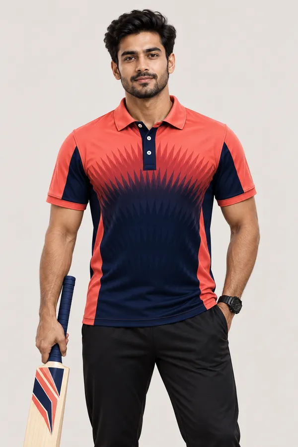 Coral_Polyester_Polo_T-Shirt_For_Men
