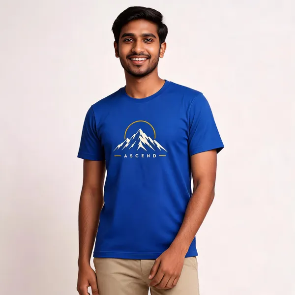 Blue_Cotton_Biowash_T-Shirt_For_Men