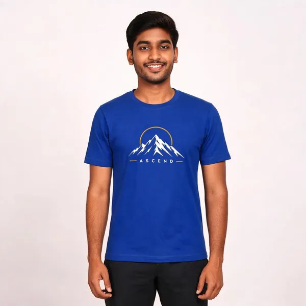 Blue_Cotton_Biowash_T-Shirt_For_Men