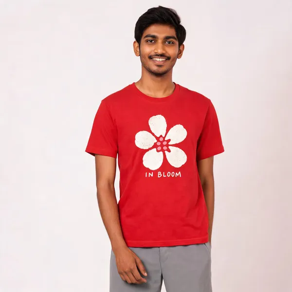 Red_Cotton_Biowash_T-Shirt_For_Men