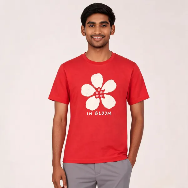 Red_Cotton_Biowash_T-Shirt_For_Men