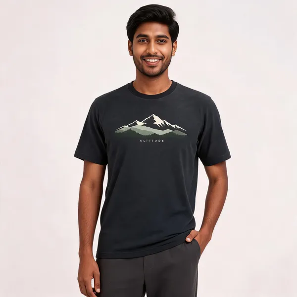 Black_Cotton_Biowash_T-Shirt_For_Men