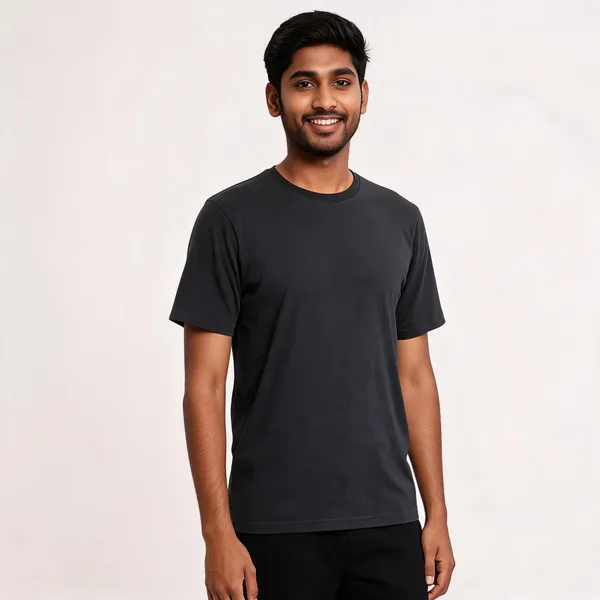 Black_Cotton_Biowash_T-Shirt_For_Men