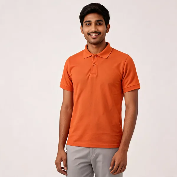 Orange_Pc_Matty_Polo_T-Shirt_For_Men