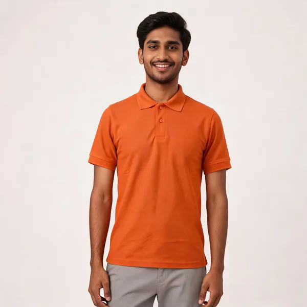 Orange_Pc_Matty_Polo_T-Shirt_For_Men