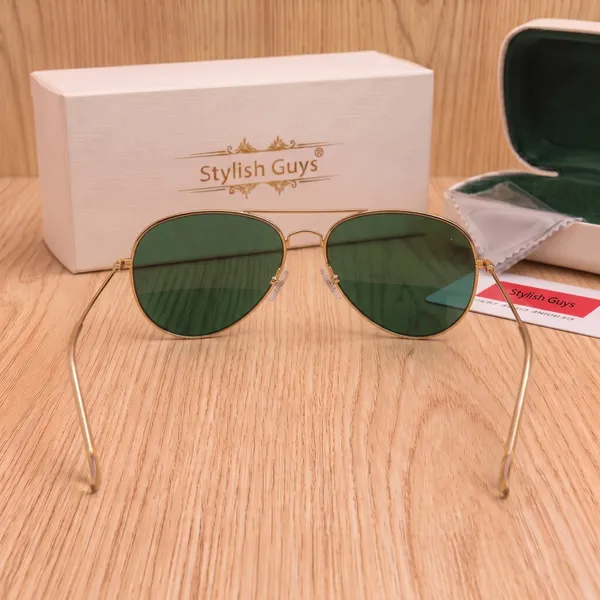 Sunglasses_For_Men_With_Green_Glass_Golden_Frame_3026_Aviator_Sunglass_By_Sunglasses_Deal_Green_Golden