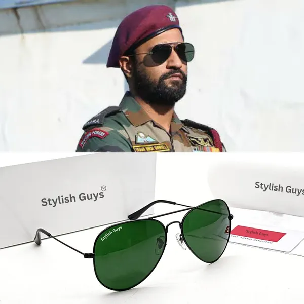 Sunglasses_For_Men_With_Green_Glass_Black_Frame_3026_Aviator_Sunglass_By_Sunglasses_Deal_Green_Black