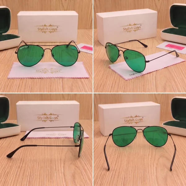 Sunglasses_For_Men_With_Green_Glass_Black_Frame_3026_Aviator_Sunglass_By_Sunglasses_Deal_Green_Black
