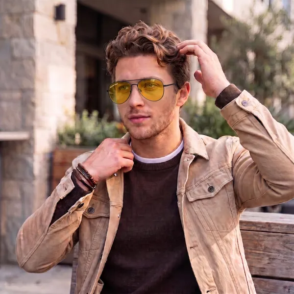 Sunglasses_For_Men_With_Yellow_Candy_Glass_Black_Frame_3026_Aviator_Sunglass_By_Sunglasses_Deal_Yellow_Candy_Black