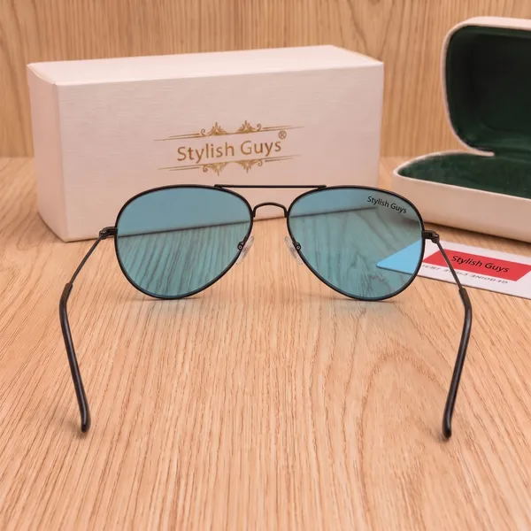 Sunglasses_For_Men_With_Blue_Candy_Glass_Black_Frame_3026_Aviator_Sunglass_By_Sunglasses_Deal_Blue_Candy_Black