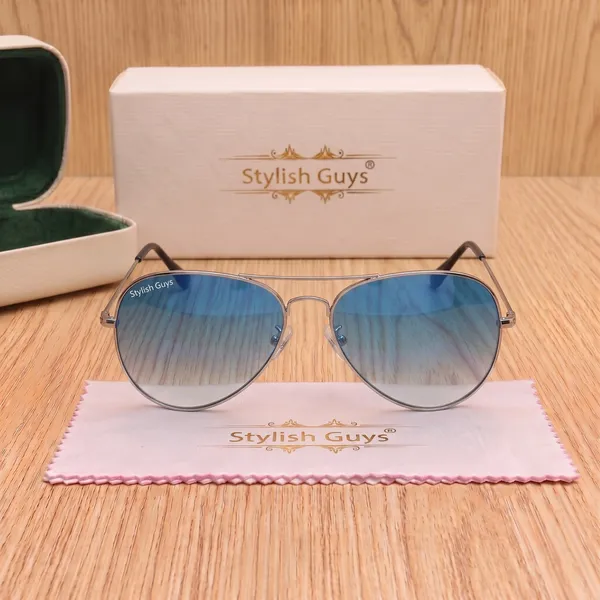 Sunglasses_For_Men_With_Blue_Shade_Glass_Silver_Frame_3026_Aviator_Sunglass_By_Sunglasses_Deal_Blue_Shade_Silver