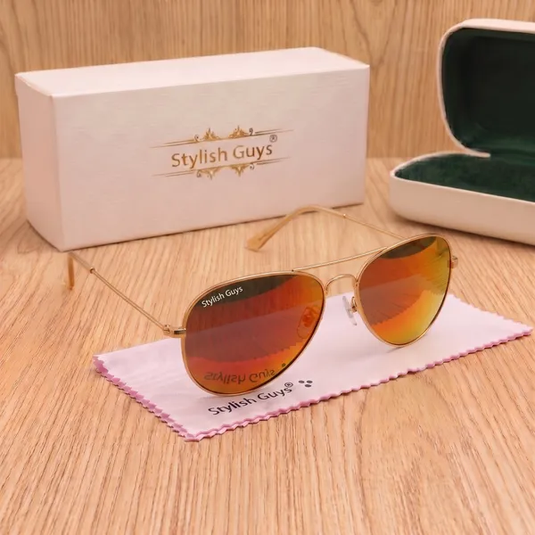 Sunglasses_For_Men_With_Orange_Mercury_Glass_Golden_Frame_3026_Aviator_Sunglass_By_Sunglasses_Deal_Orange_Golden