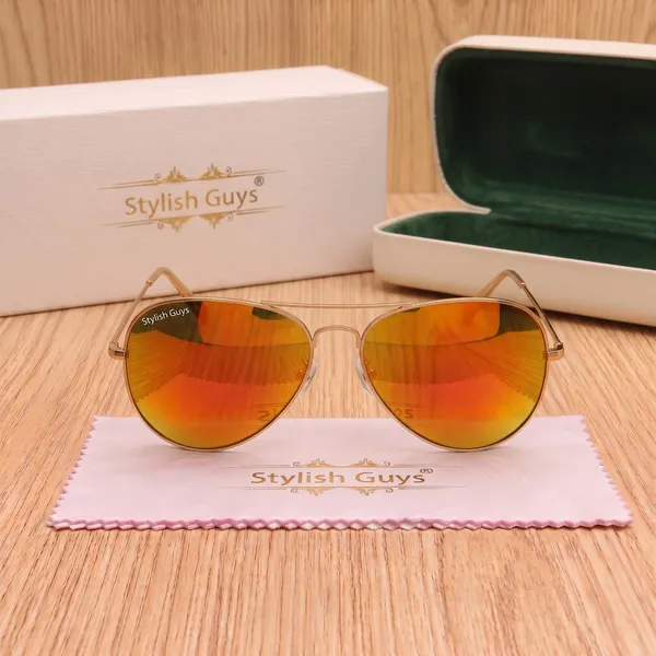 Sunglasses_For_Men_With_Orange_Mercury_Glass_Golden_Frame_3026_Aviator_Sunglass_By_Sunglasses_Deal_Orange_Golden