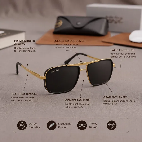 Sunglasses_For_Men_With_Black_Glass_Golden_Frame_4413_Square_Sunglass_By_Sunglasses_Deal_Black_Golden
