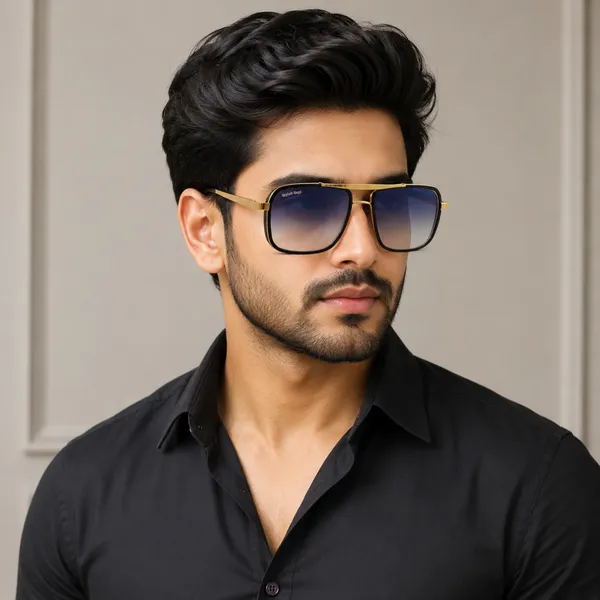 Sunglasses_For_Men_With_Aqua_Blue_Shade_Glass_Golden_Frame_4413_Square_Sunglass_By_Sunglasses_Deal_Blue_Shade_Golden