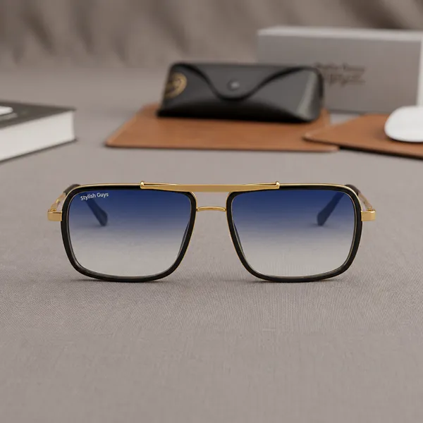 Sunglasses_For_Men_With_Aqua_Blue_Shade_Glass_Golden_Frame_4413_Square_Sunglass_By_Sunglasses_Deal_Blue_Shade_Golden