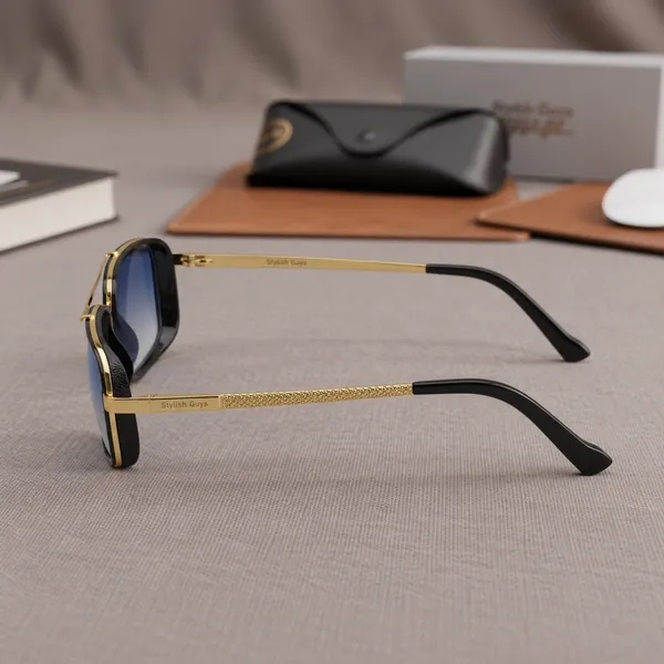 Sunglasses_For_Men_With_Aqua_Blue_Shade_Glass_Golden_Frame_4413_Square_Sunglass_By_Sunglasses_Deal_Blue_Shade_Golden