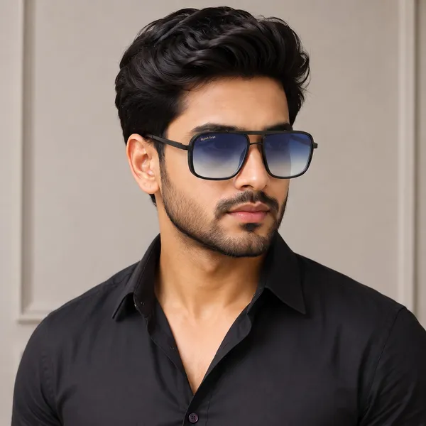 Sunglasses_For_Men_With_Blue_Shade_Glass_Black_Frame_4413_Square_Sunglass_By_Sunglasses_Deal_Blue_Shade_Black
