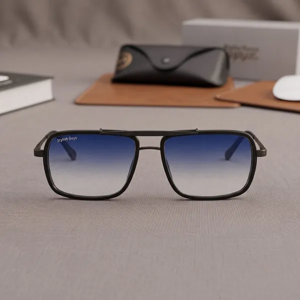 Sunglasses_For_Men_With_Blue_Shade_Glass_Black_Frame_4413_Square_Sunglass_By_Sunglasses_Deal_Blue_Shade_Black
