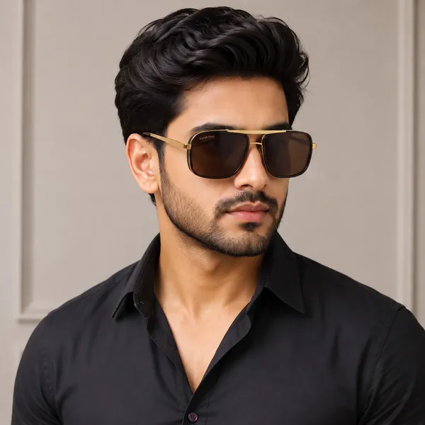 Sunglasses_For_Men_With_Brown_Glass_Golden_Frame_4413_Square_Sunglass_By_Sunglasses_Deal_Brown_Golden