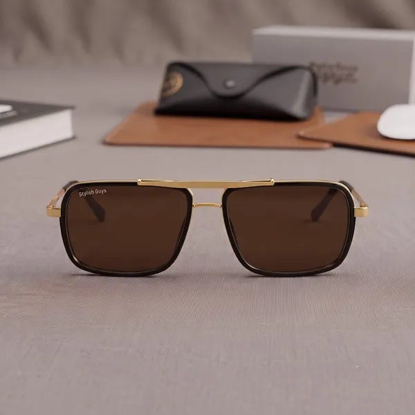 Sunglasses_For_Men_With_Brown_Glass_Golden_Frame_4413_Square_Sunglass_By_Sunglasses_Deal_Brown_Golden