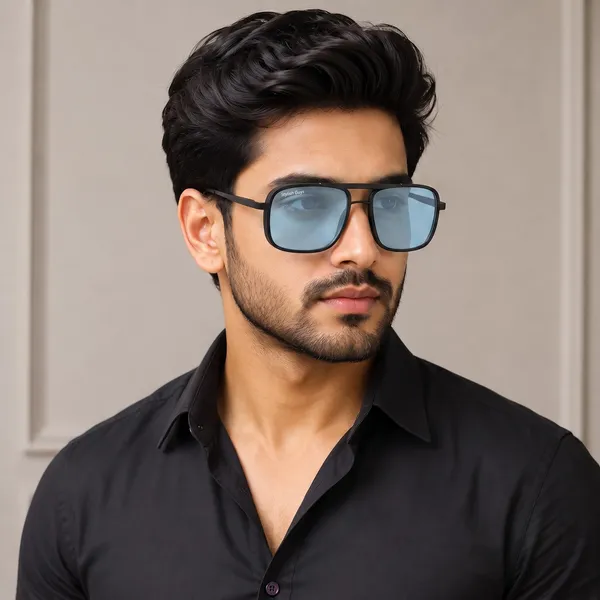 Sunglasses_For_Men_With_Candy_Blue_Glass_Black_Frame_4413_Square_Sunglass_By_Sunglasses_Deal_Candy_Blue_Black