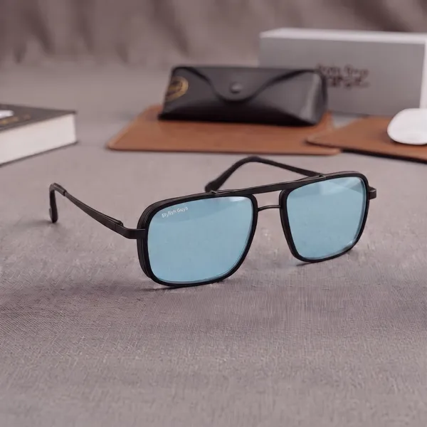 Sunglasses_For_Men_With_Candy_Blue_Glass_Black_Frame_4413_Square_Sunglass_By_Sunglasses_Deal_Candy_Blue_Black