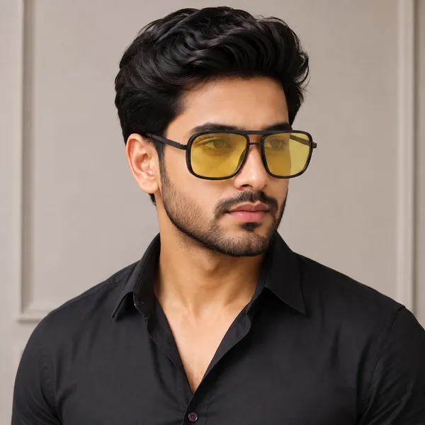 Sunglasses_For_Men_With_Candy_Yellow_Glass_Black_Frame_4413_Square_Sunglass_By_Sunglasses_Deal_Candy_Yellow_Black