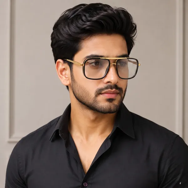 Sunglasses_For_Men_With_Clear_Glass_Golden_Frame_4413_Square_Sunglass_By_Sunglasses_Deal_Clear_Golden