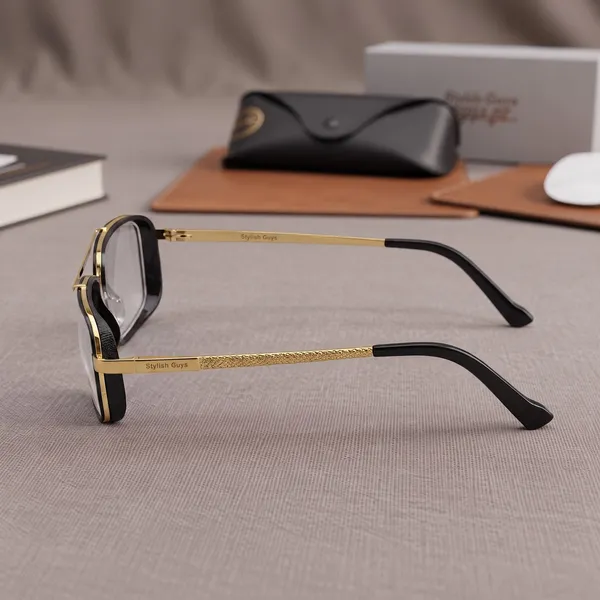Sunglasses_For_Men_With_Clear_Glass_Golden_Frame_4413_Square_Sunglass_By_Sunglasses_Deal_Clear_Golden