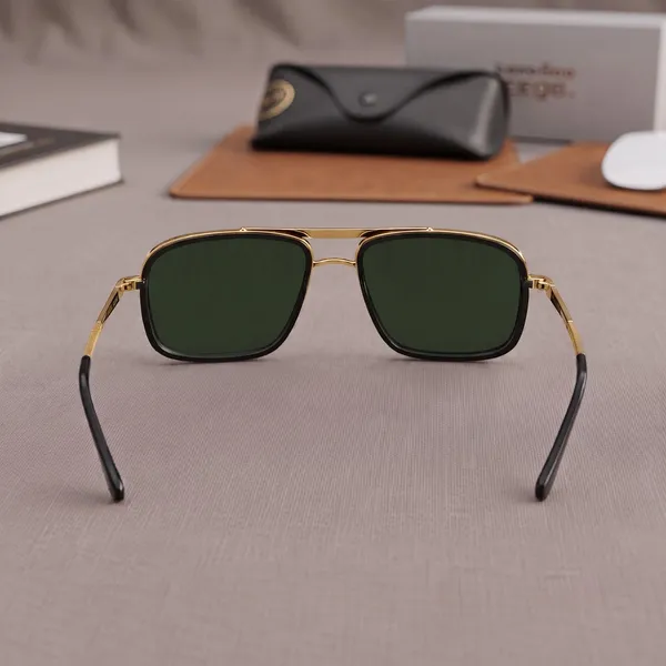 Sunglasses_For_Men_With_Green_Glass_Golden_Frame_4413_Square_Sunglass_By_Sunglasses_Deal_Green_Golden