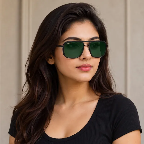 Sunglasses_For_Men_With_Green_Glass_Black_Frame_4413_Square_Sunglass_By_Sunglasses_Deal_Green_Black