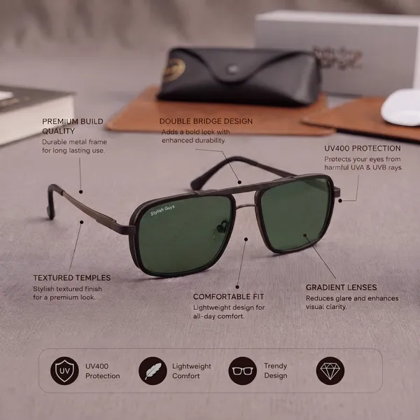 Sunglasses_For_Men_With_Green_Glass_Black_Frame_4413_Square_Sunglass_By_Sunglasses_Deal_Green_Black