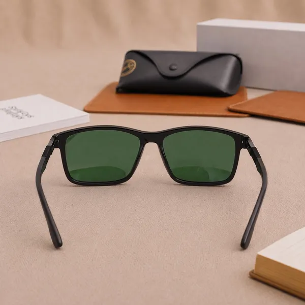 Sunglasses_For_Men_With_Green_Glass_Black_Frame_4228_Square_Sunglass_By_Sunglasses_Deal_Green_Black