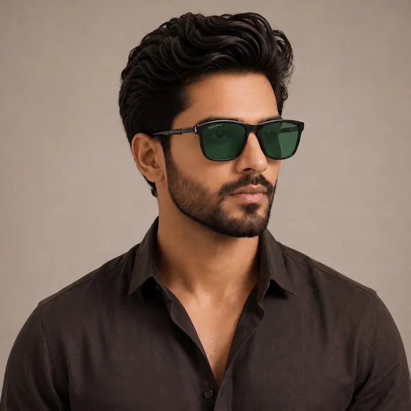 Sunglasses_For_Men_With_Green_Glass_Black_Frame_4228_Square_Sunglass_By_Sunglasses_Deal_Green_Black
