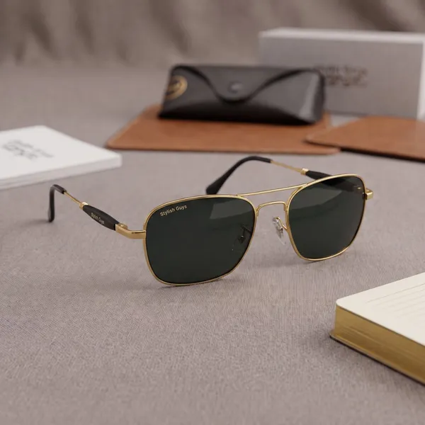 Sunglasses_For_Men_With_Black_Glass_Golden_Frame_1208_Square_Sunglass_By_Sunglasses_Deal_Black_Golden
