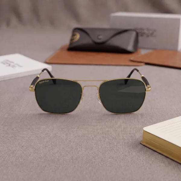 Sunglasses_For_Men_With_Black_Glass_Golden_Frame_1208_Square_Sunglass_By_Sunglasses_Deal_Black_Golden