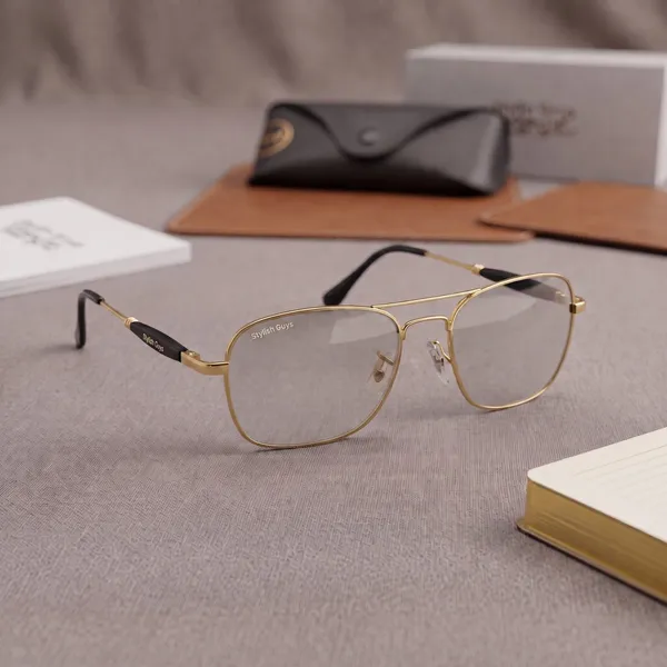 Sunglasses_For_Men_With_Clear_Glass_Golden_Frame_1208_Square_Sunglass_By_Sunglasses_Deal_Clear_Golden