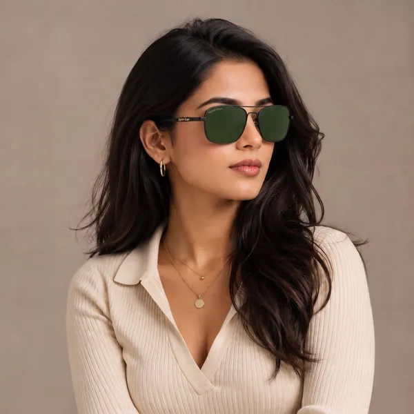 Sunglasses_For_Men_With_Green_Glass_Black_Frame_1208_Square_Sunglass_By_Sunglasses_Deal_Green_Black