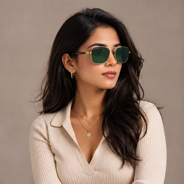 Sunglasses_For_Men_With_Green_Glass_Golden_Frame_1208_Square_Sunglass_By_Sunglasses_Deal_Green_Golden