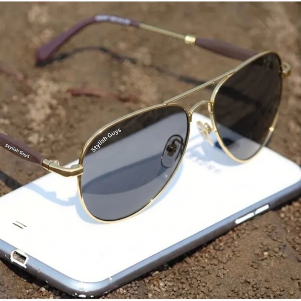 Sunglasses_For_Men_With_Black_Glass_Golden_Frame_3517_Aviator_Oval_Sunglass_By_Sunglasses_Deal_Black_Golden