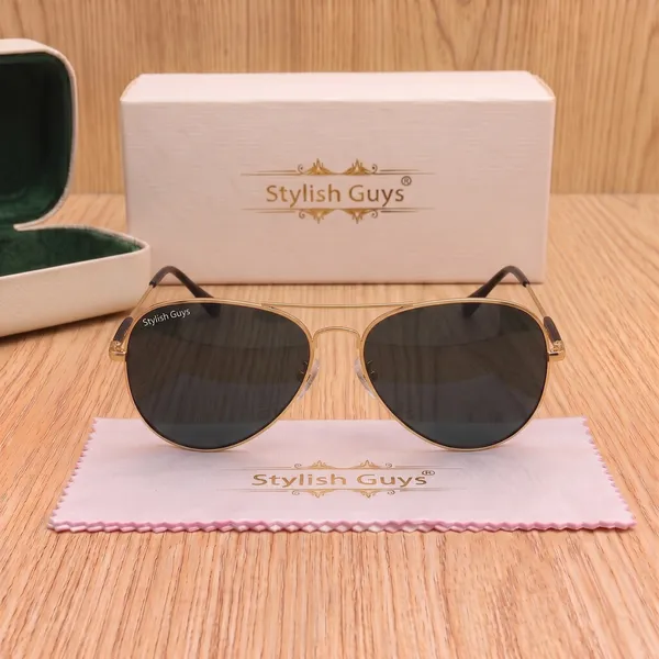 Sunglasses_For_Men_With_Black_Glass_Golden_Frame_3517_Aviator_Oval_Sunglass_By_Sunglasses_Deal_Black_Golden