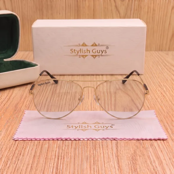 Sunglasses_For_Men_With_Clear_Glass_Golden_Frame_3517_Aviator_Oval_Sunglass_By_Sunglasses_Deal_Clear_Golden