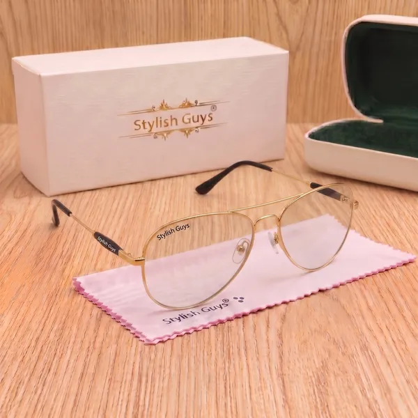 Sunglasses_For_Men_With_Clear_Glass_Golden_Frame_3517_Aviator_Oval_Sunglass_By_Sunglasses_Deal_Clear_Golden
