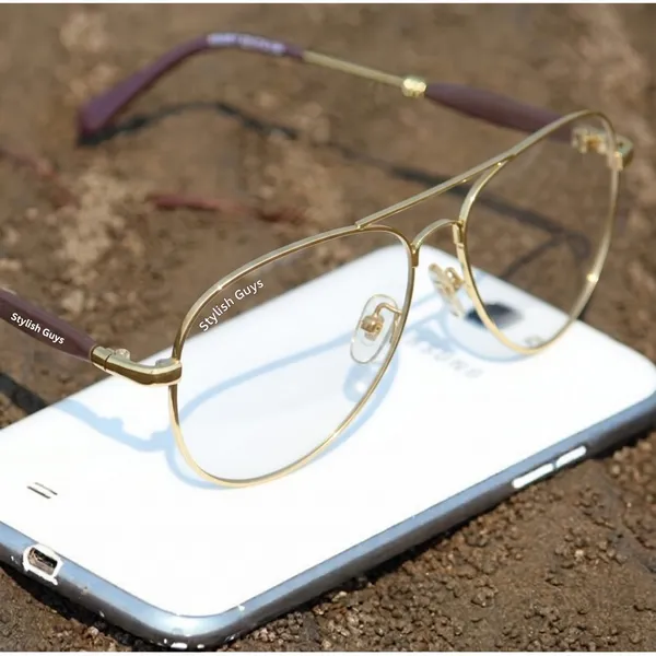 Sunglasses_For_Men_With_Clear_Glass_Golden_Frame_3517_Aviator_Oval_Sunglass_By_Sunglasses_Deal_Clear_Golden
