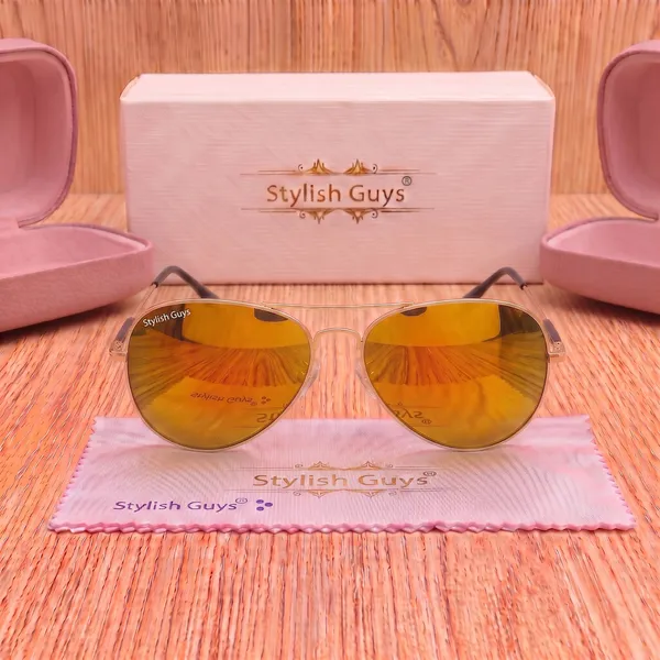 Sunglasses_For_Men_With_Orange_Mercury_Glass_Golden_Frame_3517_Aviator_Oval_Sunglass_By_Sunglasses_Deal_Orange_Mercury_Golden
